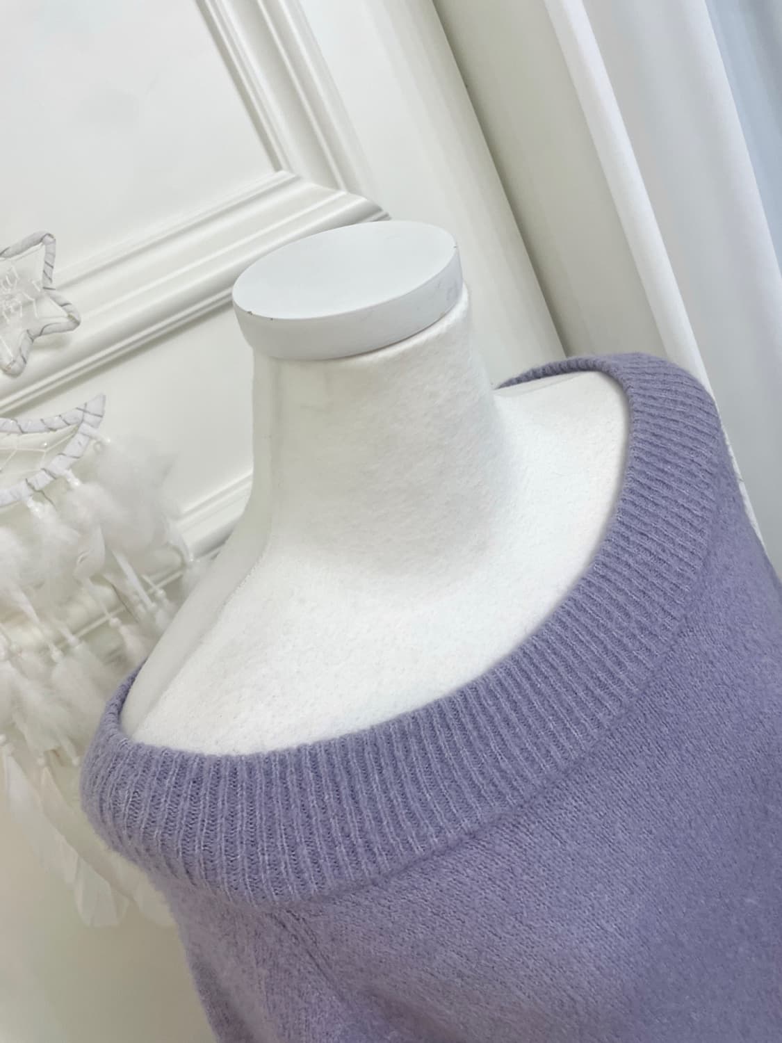 purple off-shoulder basic sweater 상품이미지7