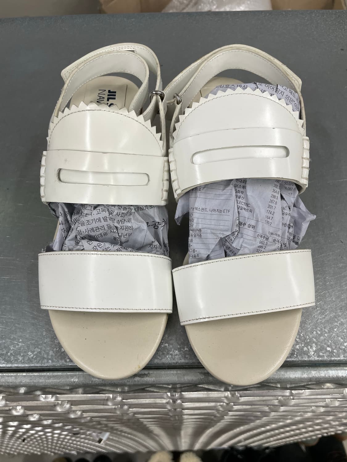 질샌더 스트랩 레더 샌들 화이트 37 (gr-4717) 상품이미지5