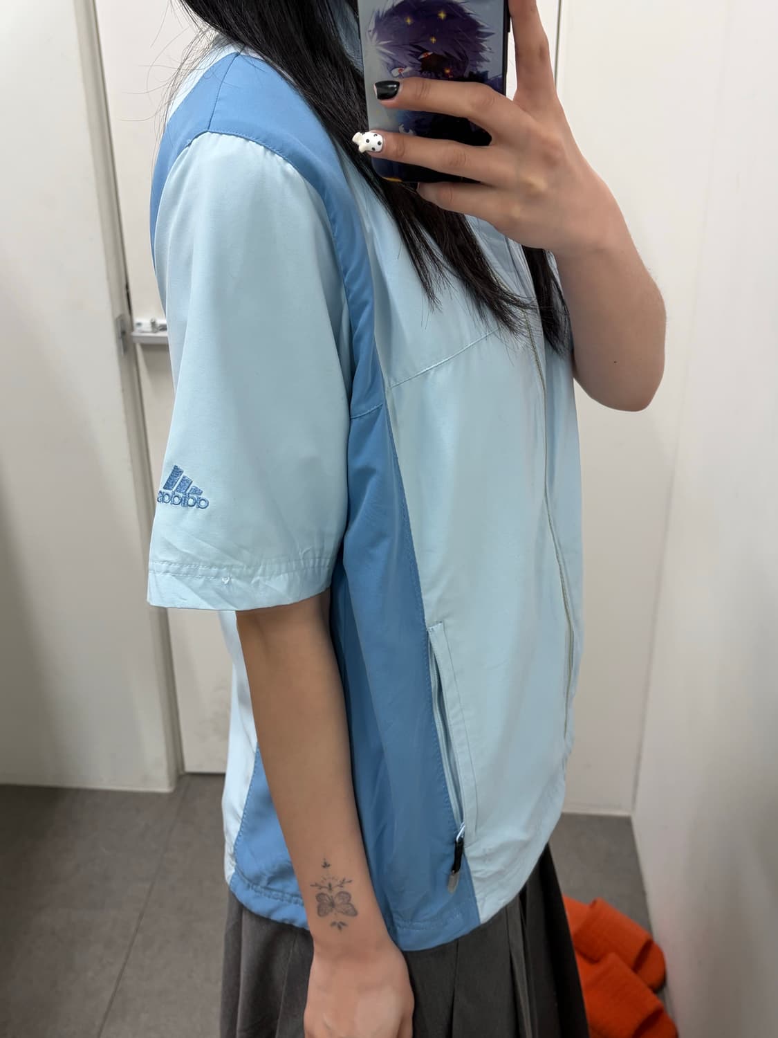 아디다스 배색 반팔 바람막이 상품이미지4