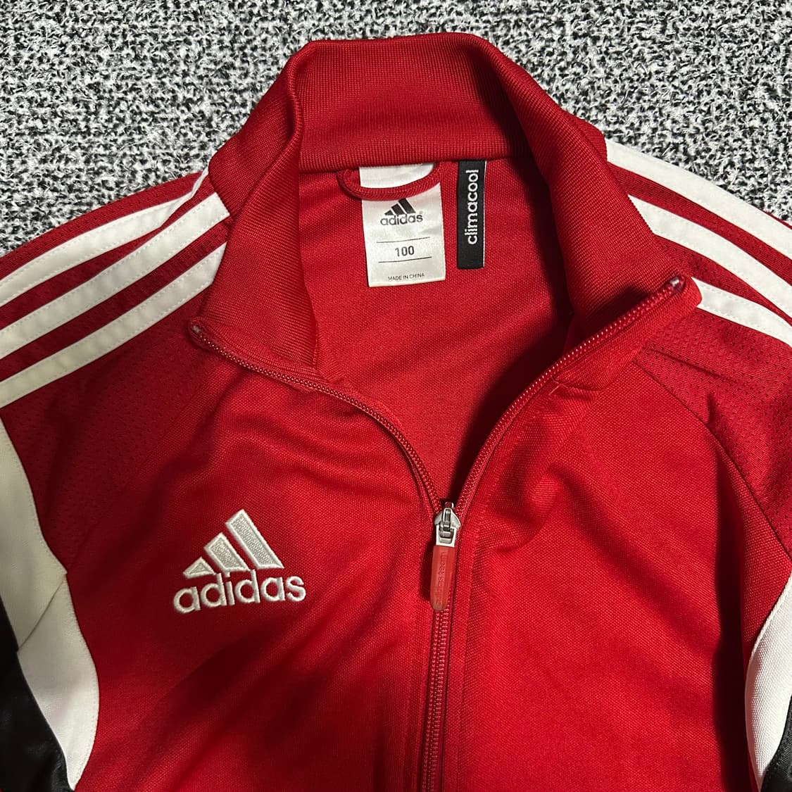 (100) 아디다스 삼선 트랙탑 레드 져지 상품이미지2