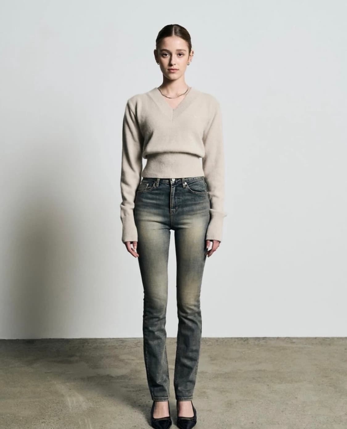 새상품) 보헤미안서울 하이웨스트 스트레이트진 블루 상품이미지1