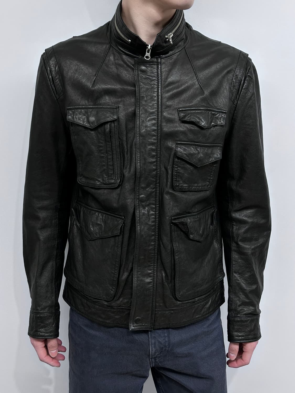 이탈리안 멀티 포켓 램스킨 자켓 상품이미지3