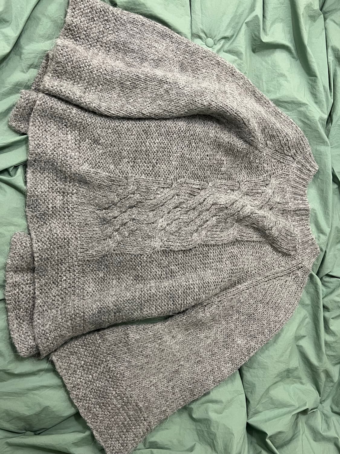 원버튼 7부소매 니트 가디건 상품이미지2