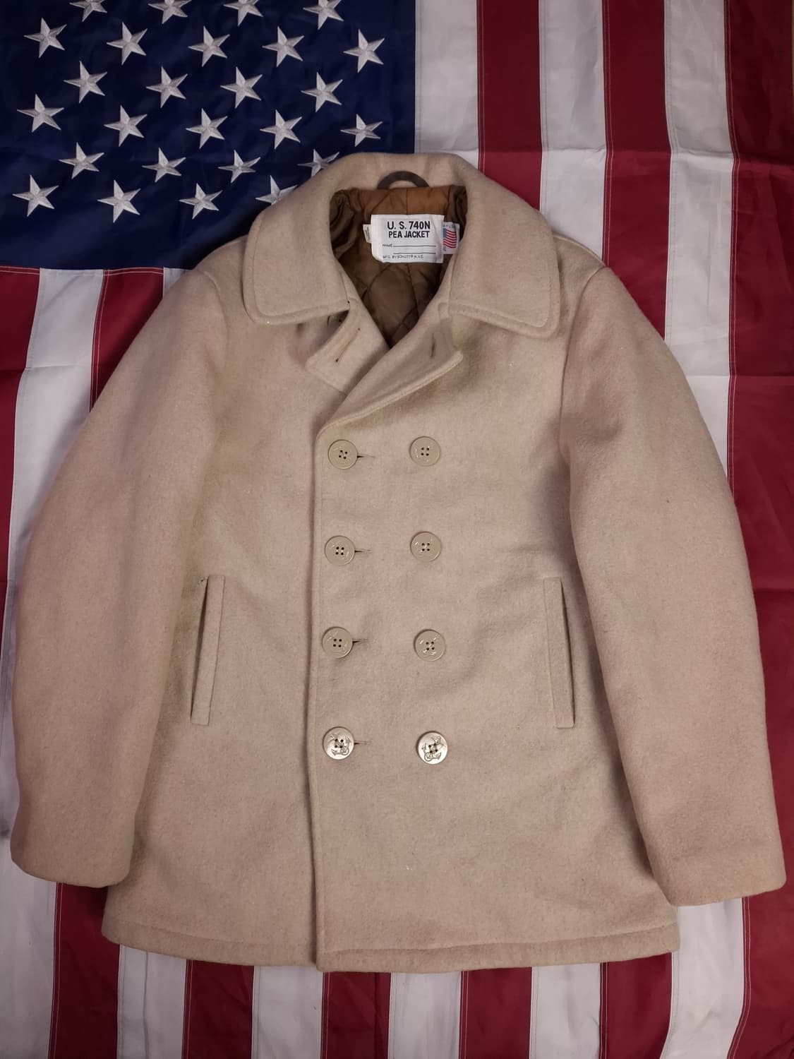 오리지날 90's 미국제조 미해군 TYPE 쇼트사 울 더플 피코트 상품이미지1