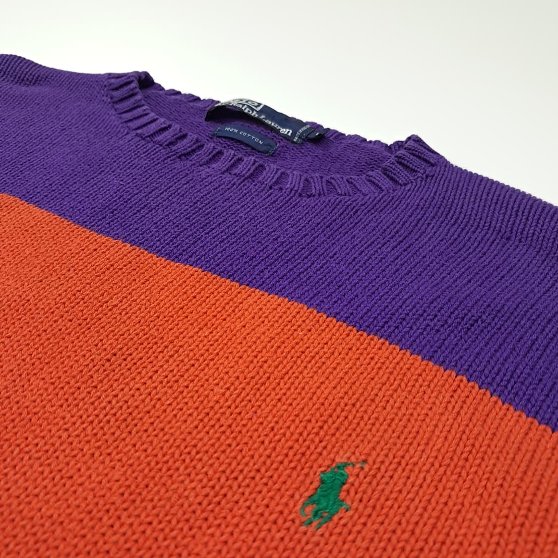 CL024 L폴로 랄프로렌 90s 레인보우 블록 멀티 스트라이프 라운드 상품이미지4