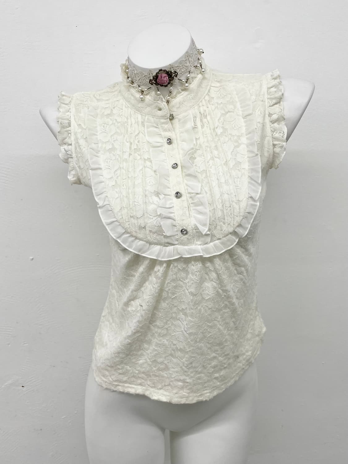 퓨어 갸루 레이스 버튼 탑 상품이미지1