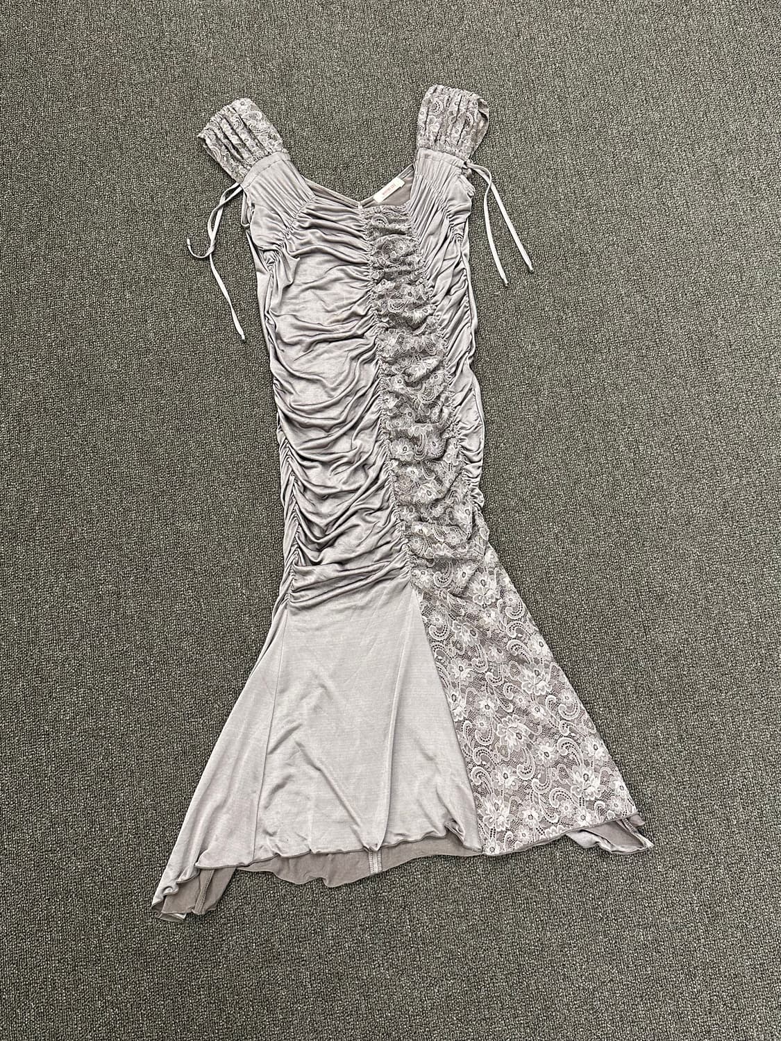 OS)Maitresse vintage 셔링 레이스 원피스 상품이미지3