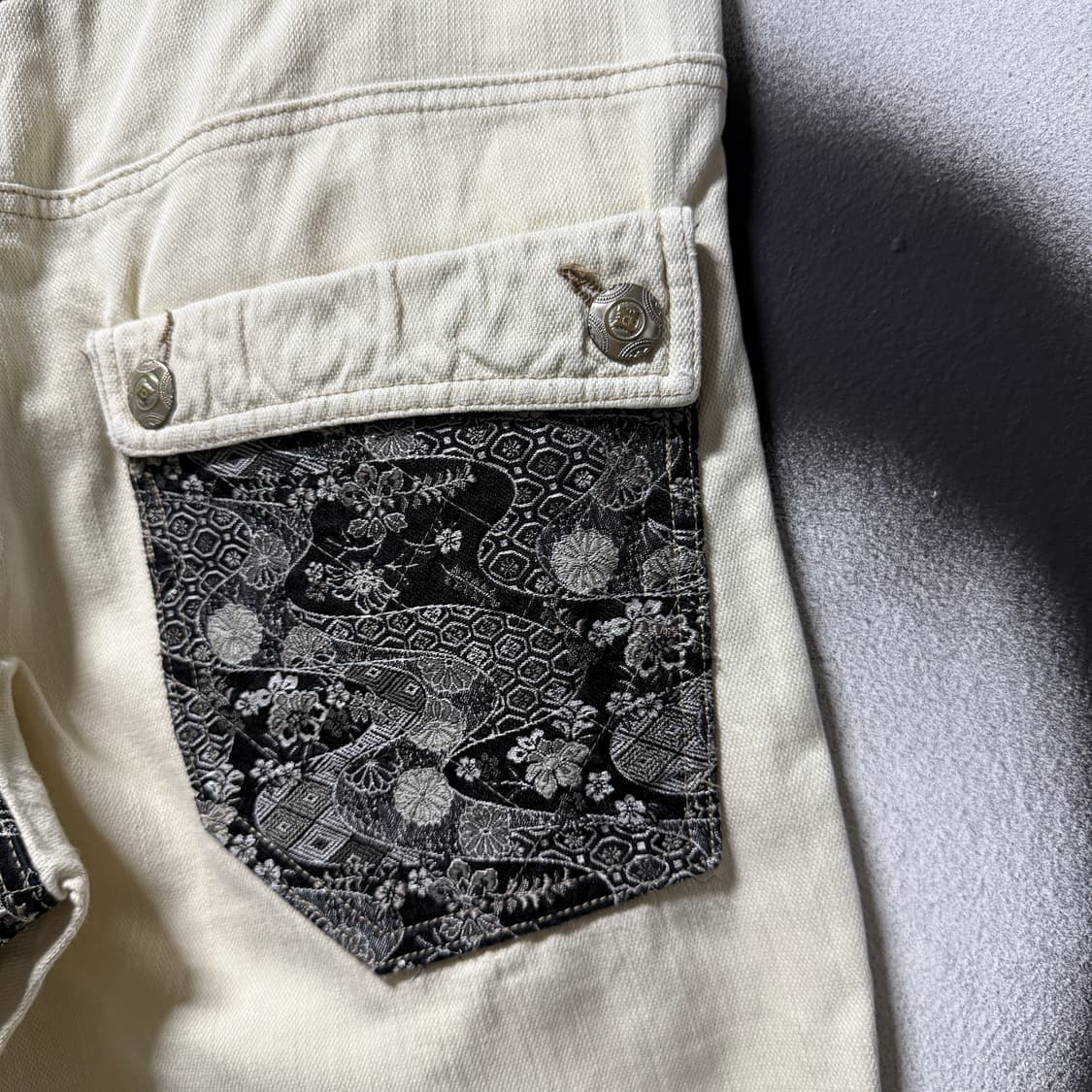 KAGURA 카구라 재패니즈 오리엔탈 카라쿠리맛 자수 디테일 쇼츠 팬츠 상품이미지7