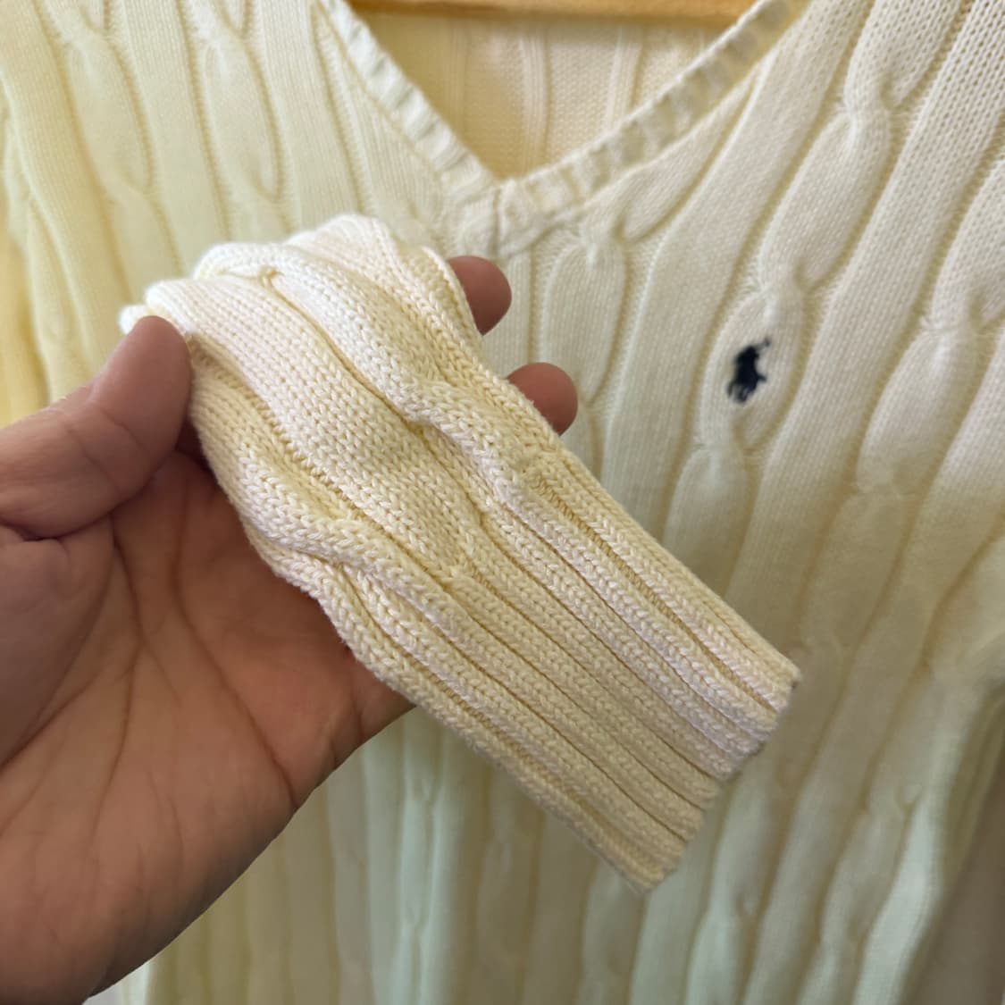 폴로 랄프로렌 브이넥 코튼 스웨터니트 M(55정도) 상품이미지5