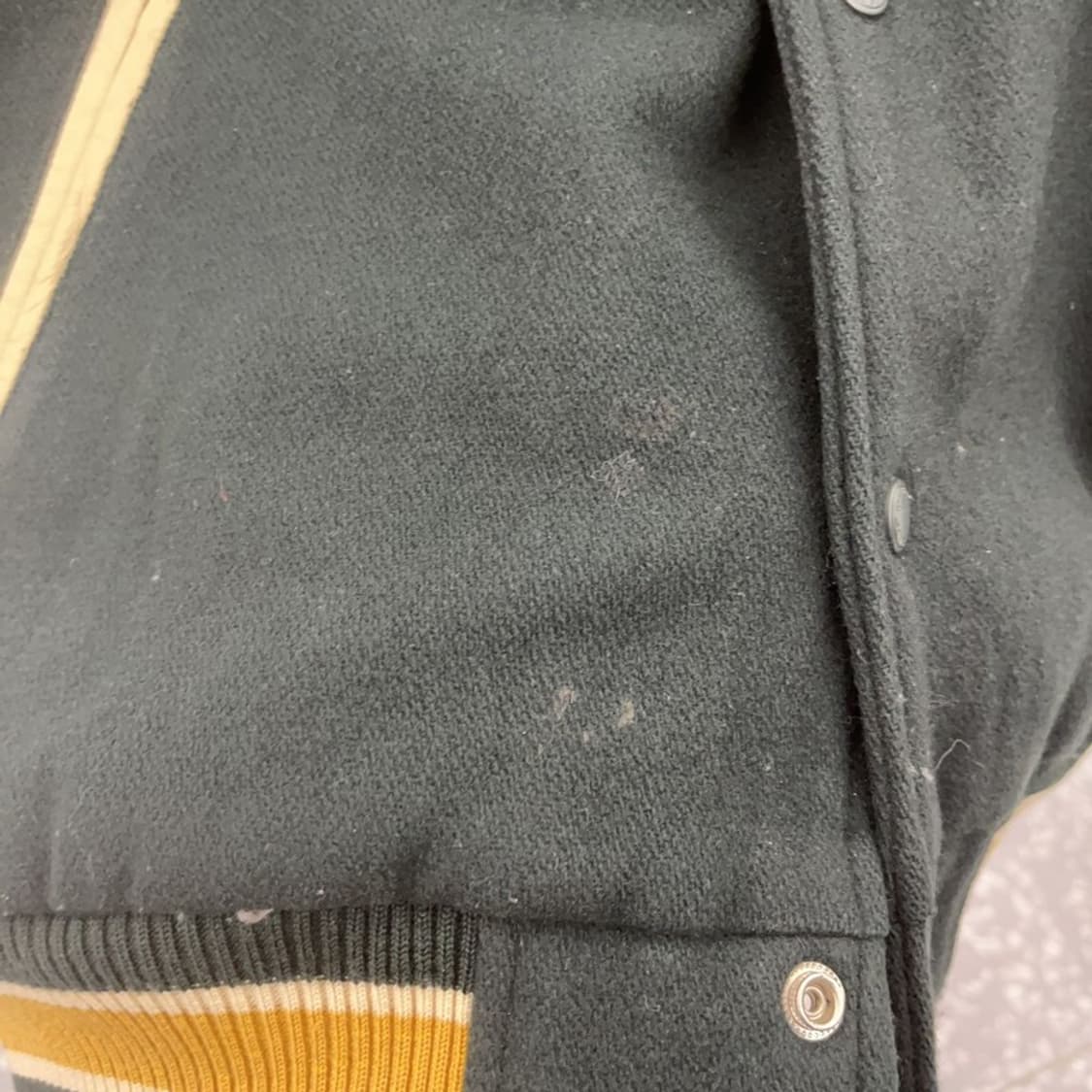 WWS 월드와이드스포츠 딥그린 울 소가죽 바시티자켓 100 C08177 상품이미지8