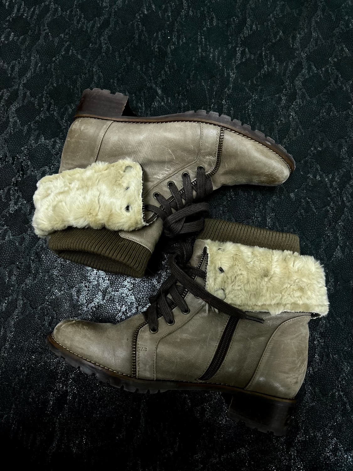 “MISOPE”00’s Design Ivory Fur Layered Bo 상품이미지4