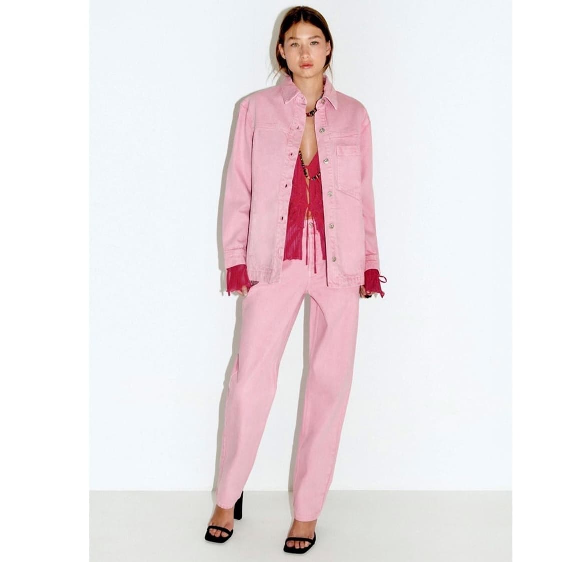 ZARA 자라 딸기우유 데님 상품이미지6