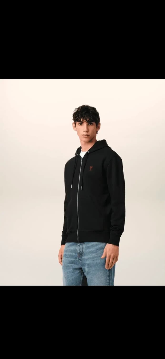 🔥[새상품/QR정품]🔥아미 후드집업 스몰로고 블랙,그레이, 네이비 상품이미지6