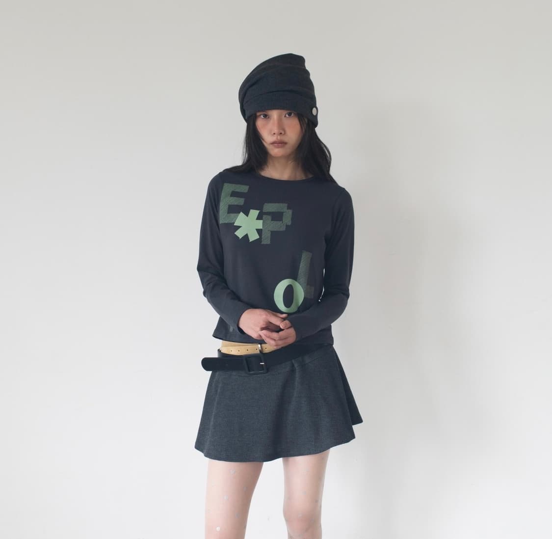 온스카 휘핑 헤어밴드&비니 (차콜) 마뗑킴/아캄/미세키서울/코이세이오 상품이미지9