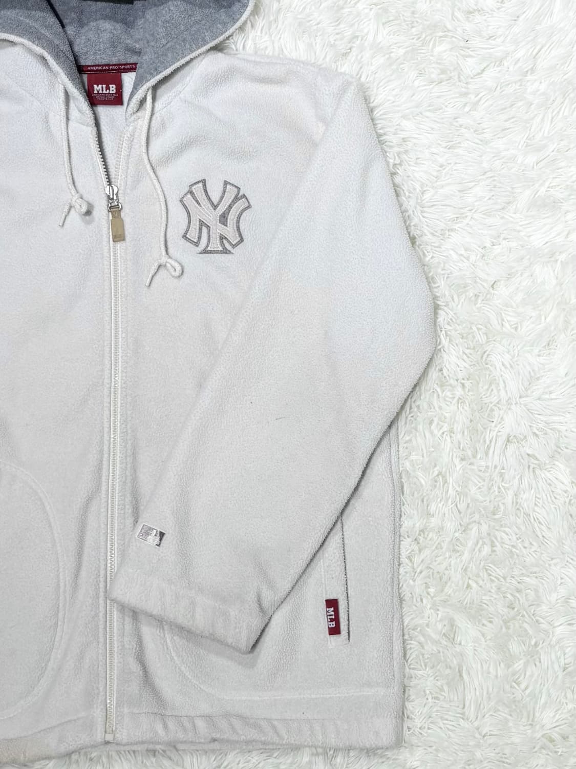 MLb 양키스 화이트 후리스 집업 상품이미지6