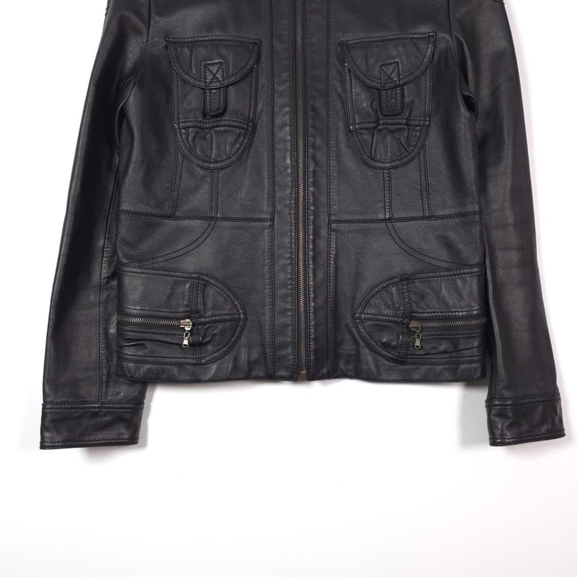 빈티지 리얼 양가죽 멀티 포켓 레더 자켓 77 상품이미지4
