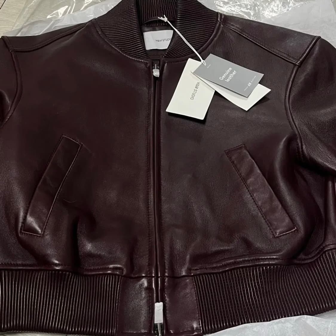 [S]H&M 에이치앤엠 스튜디오 레더 보머 레더 자켓 상품이미지1