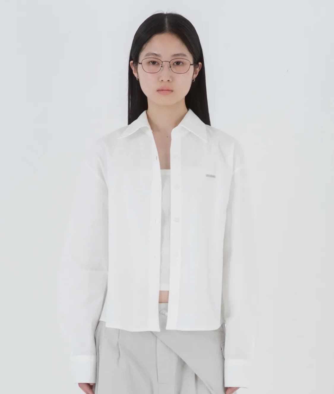 미세키서울 베이직 코튼 셔츠 화이트 상품이미지1