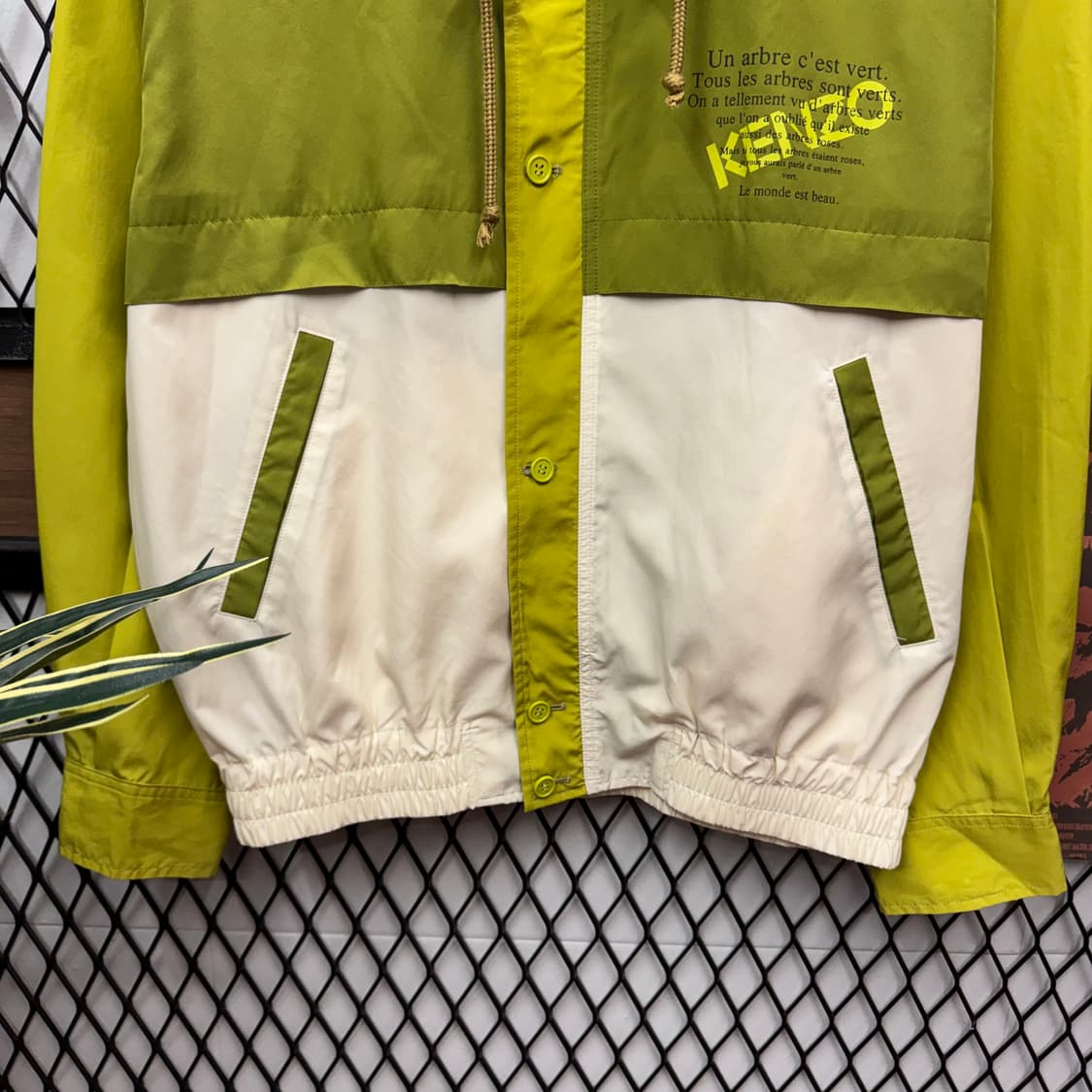 00s 겐조 골프 아노락 바람막이 전면 레터링 포인트 올리브 상품이미지4