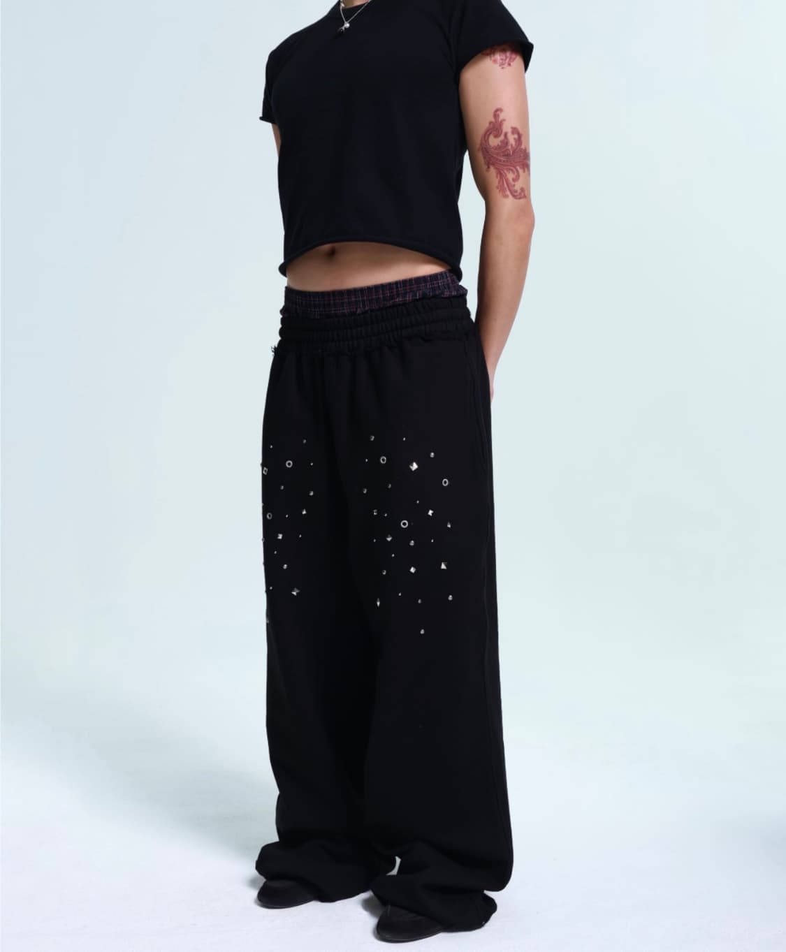 알디유 스터드 스웻팬츠 블랙 상품이미지4