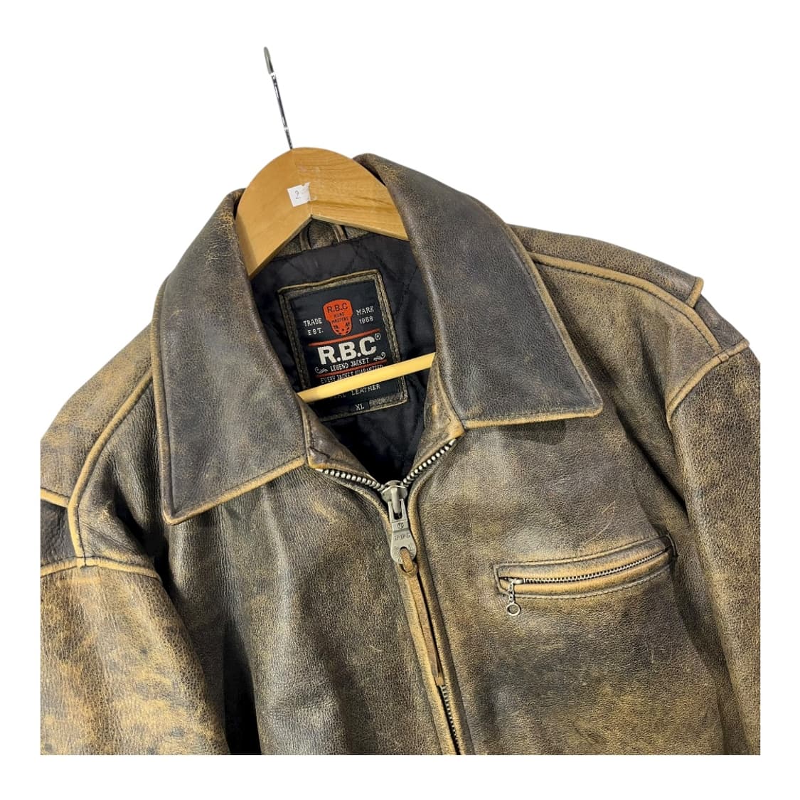 [R.B.C] 90's 알비씨 싱글 카라 레더자켓 상품이미지3