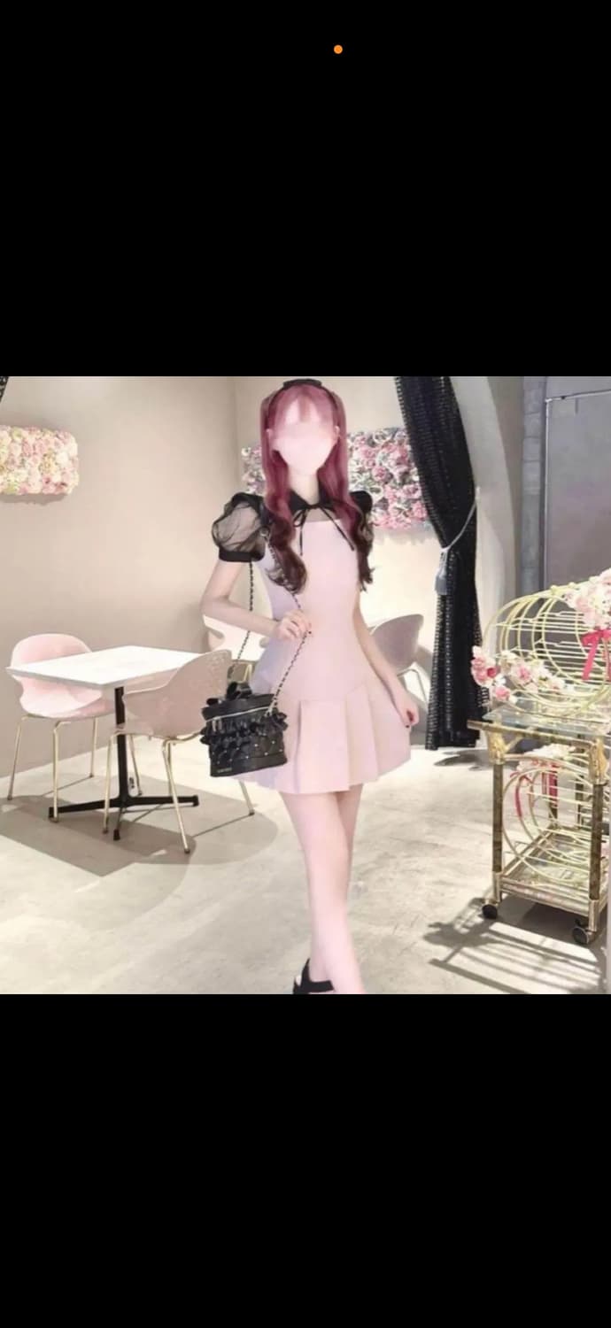 미셸마카롱 허니뮤 도트 카라 원피스 양산형 스나계 상품이미지1