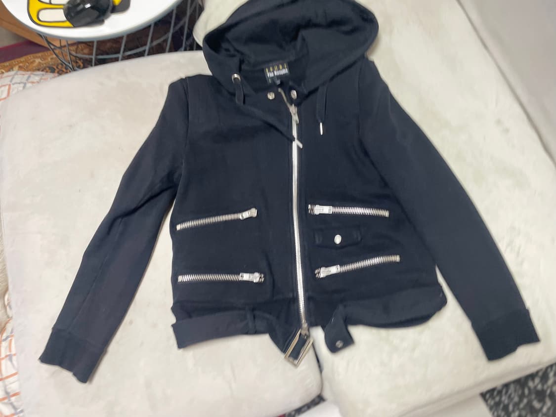 The Kooples SPORT 니트져지 블랙 후드 집업 S 상품이미지2