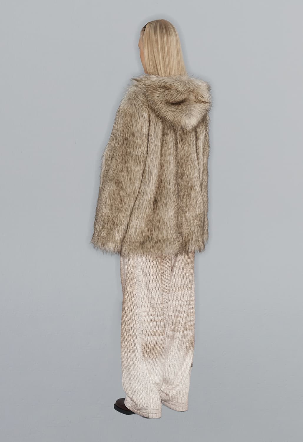 Open yy Reversible Faux Fur Hood Jacket 상품이미지2