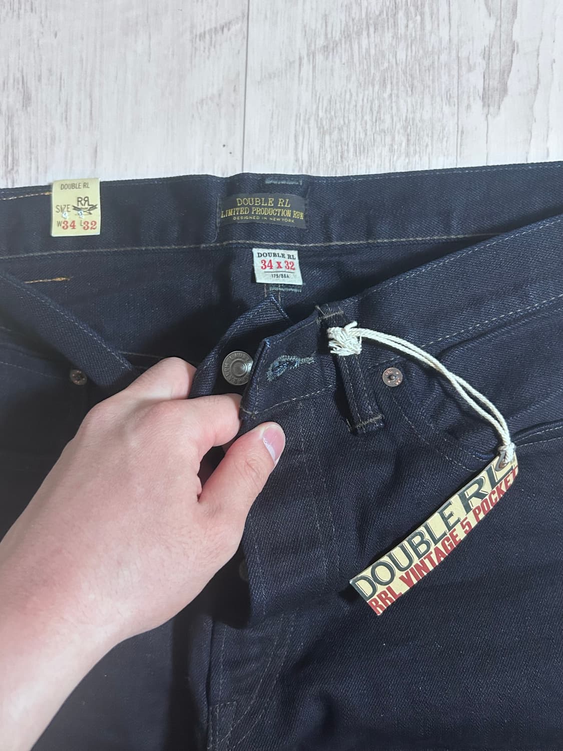 RRL 더블알엘 빈티지 파이브 포켓 인디고 리지드 데님 팬츠 34x32 상품이미지3