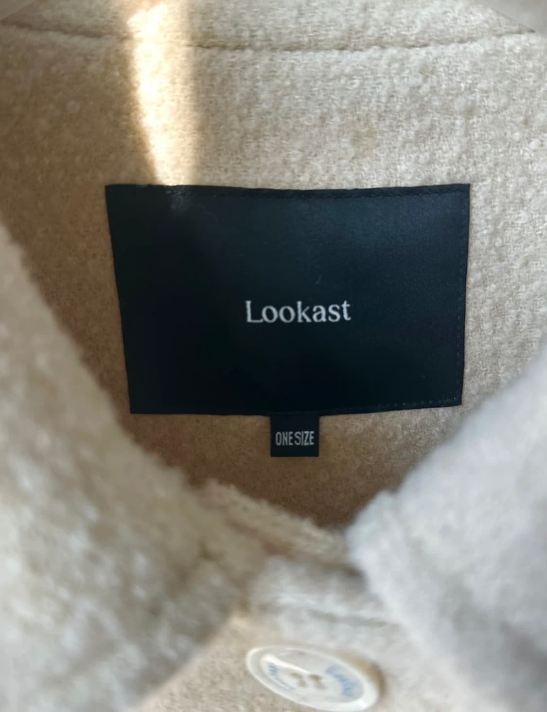 룩캐스트 헤일리 울 부클 하프 코트 버터(1회 착용) 상품이미지2