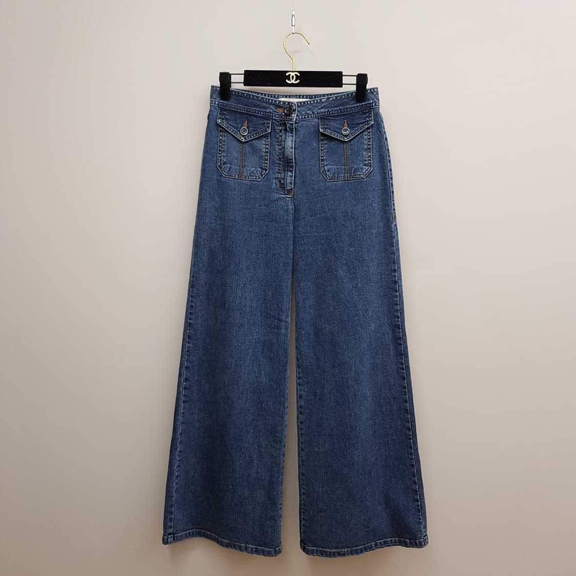 아떼 2022 하이웨스트 포켓 포인트 와이드 데님 팬츠 38사이즈 상품이미지1