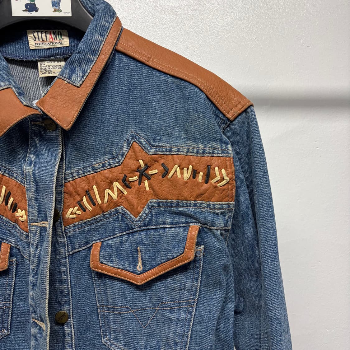 빈티지 웨스턴 데님 레더 자켓 상품이미지4