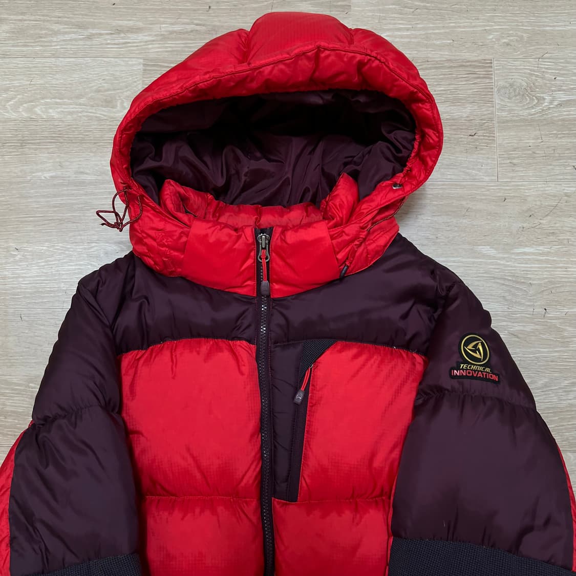 프로월드컵 구스다운 700 배색 후드 패딩 점퍼 [레드] L/100 상품이미지2