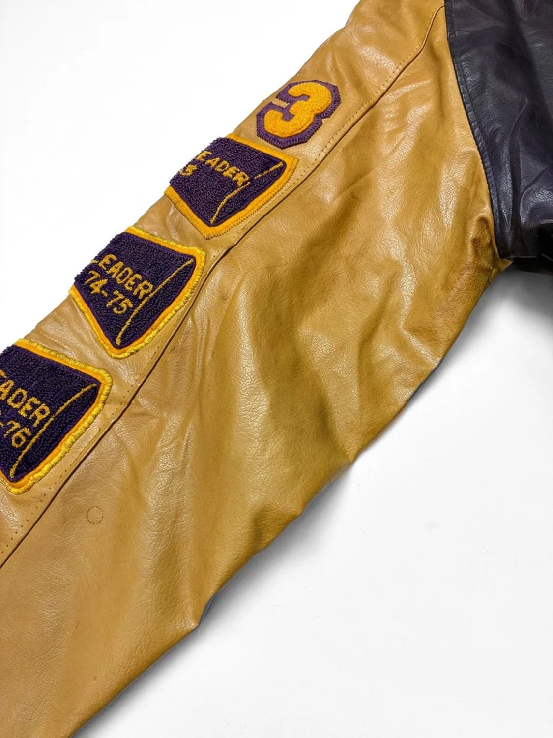 American Vintage 90s USA 가죽배색바시티자켓PN4930 상품이미지9