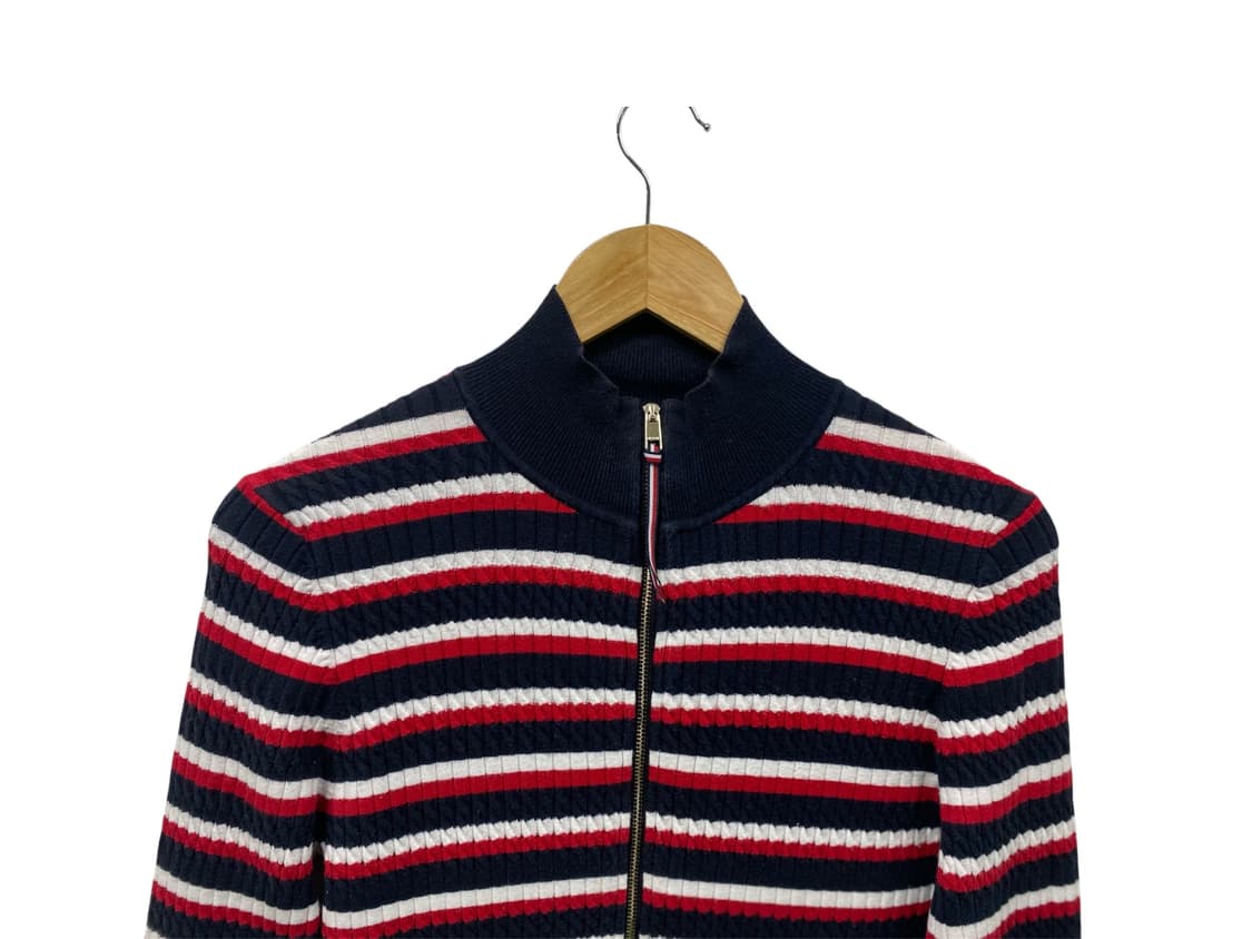 타미힐피거 스트라이프 케이블 집업 가디건 M  상품이미지3