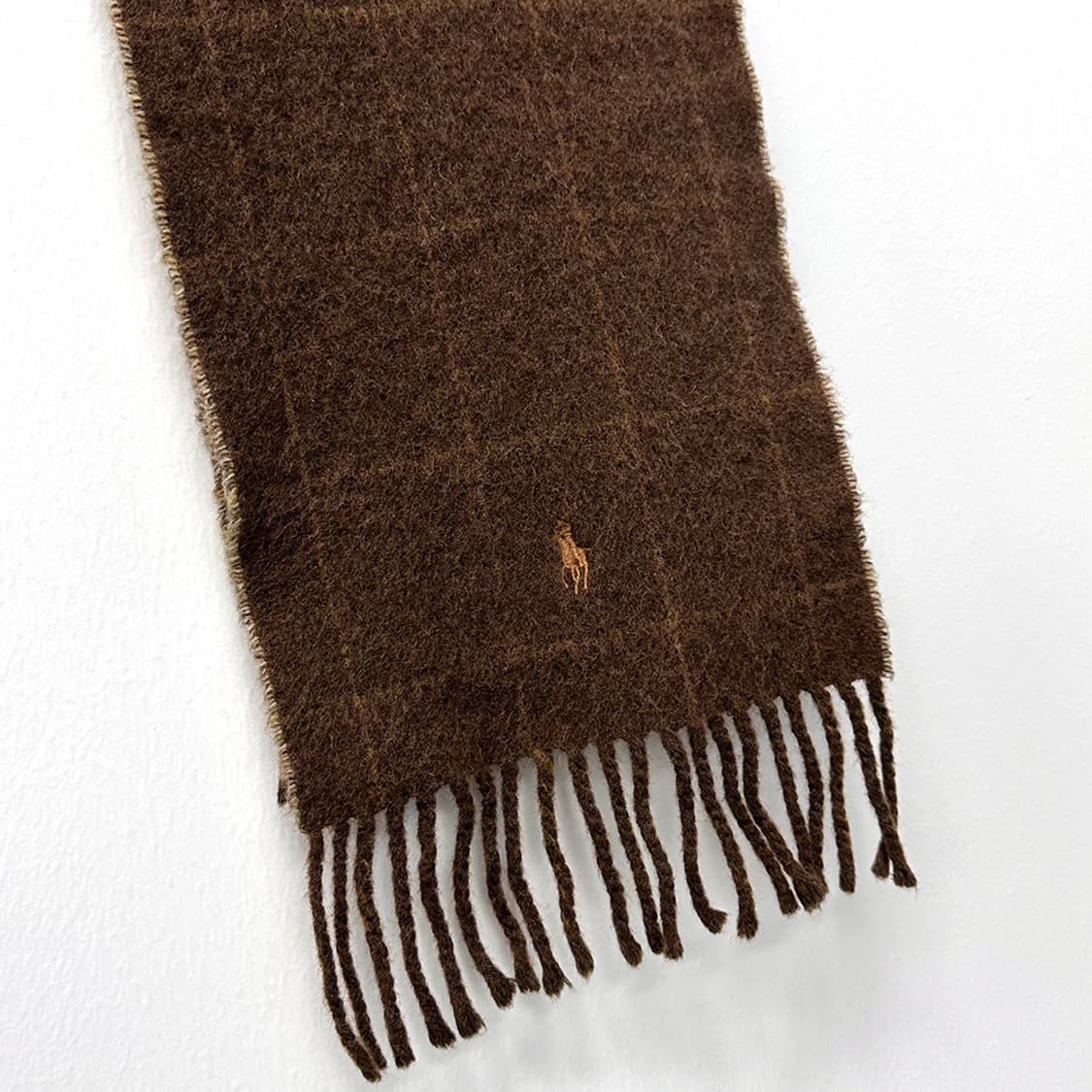 폴로 랄프로렌 램스울 체크 머플러 헤링본 양면 목도리 리버시블 공용 상품이미지1