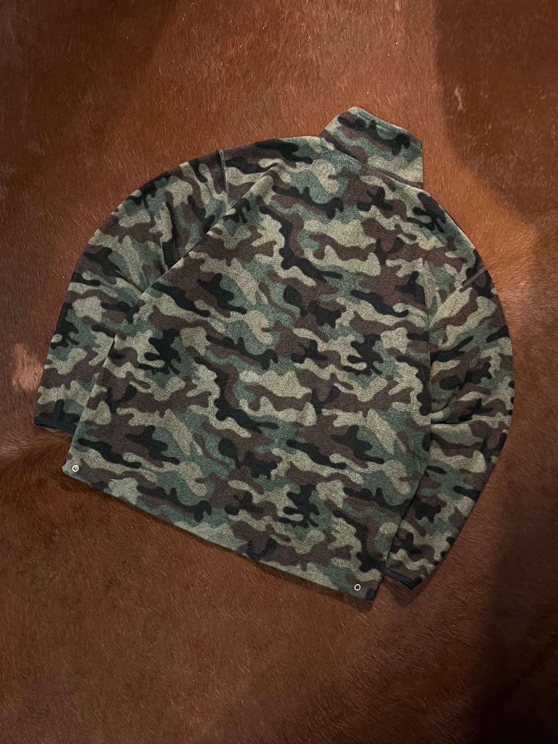 빈티지 카모 플리스 집업 상품이미지4