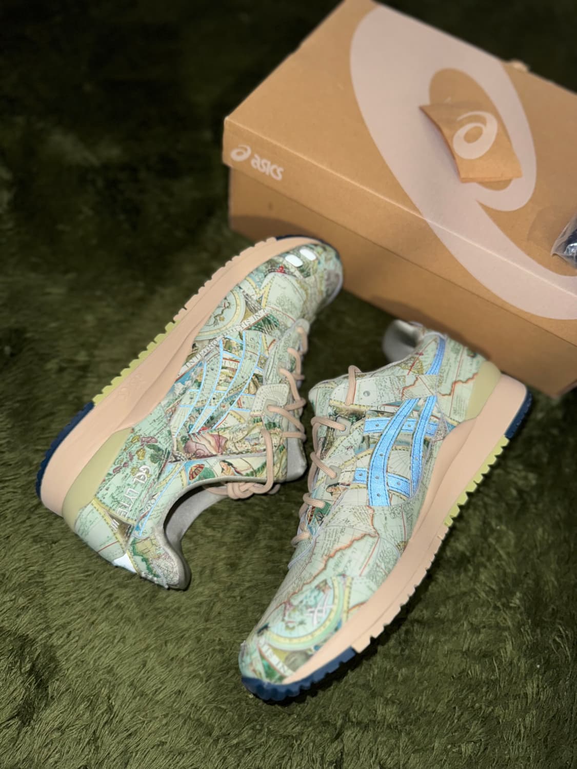 [275] 아식스 X 아트모스 젤라이트 3 아이스 그린 에이지드 맵 상품이미지4