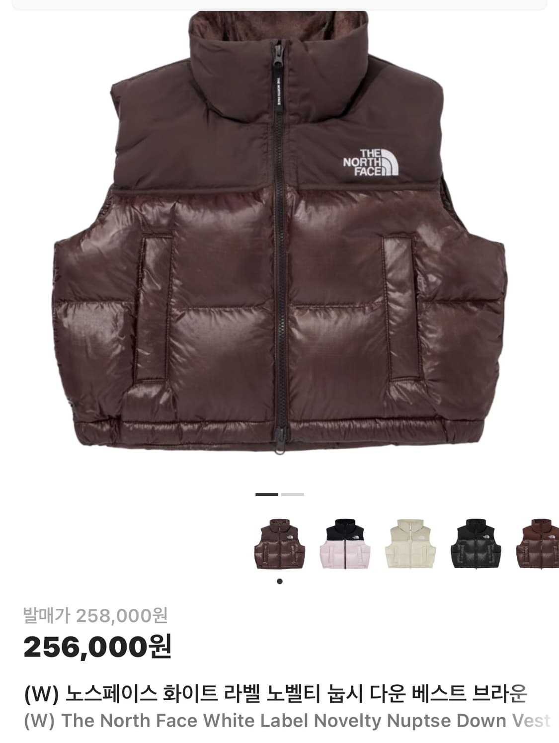 노스페이스 화이트 라벨 노벨티 눕시 조끼패딩 브라운  상품이미지1