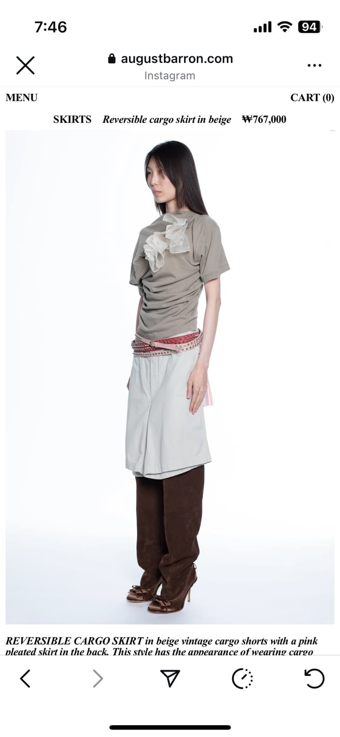 Allin(augustbarron) cargo skirt 상품이미지5