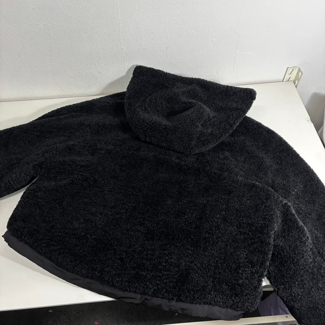 우먼M 자라 우먼 블랙 오버핏 폴리 후리스 리버시블점퍼 상품이미지6