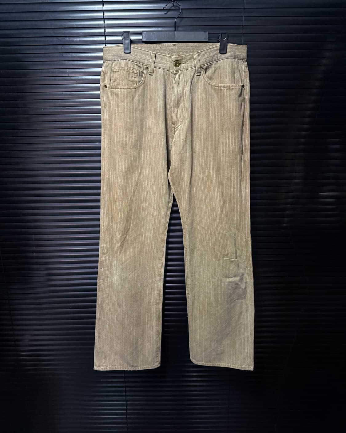 COMME CA 컬렉션 일본 스트라이프 데님 일자 세미 와이드 팬츠 32 상품이미지3