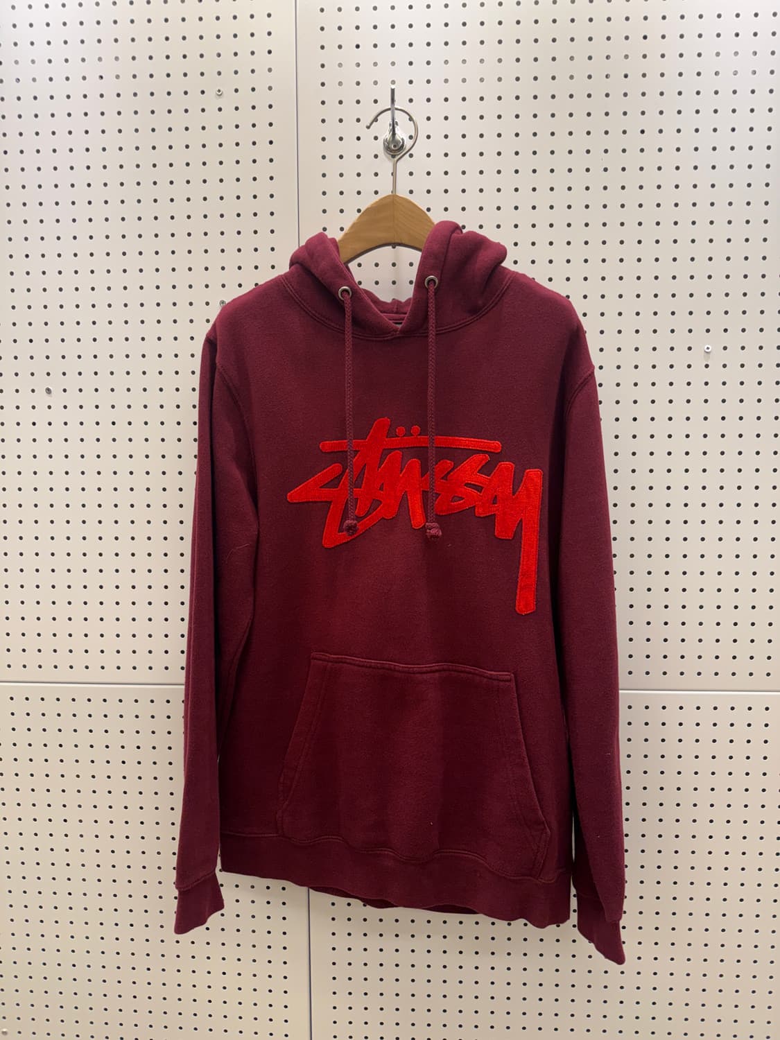 스투시 빅로고 버건디 후드티 U343 상품이미지2
