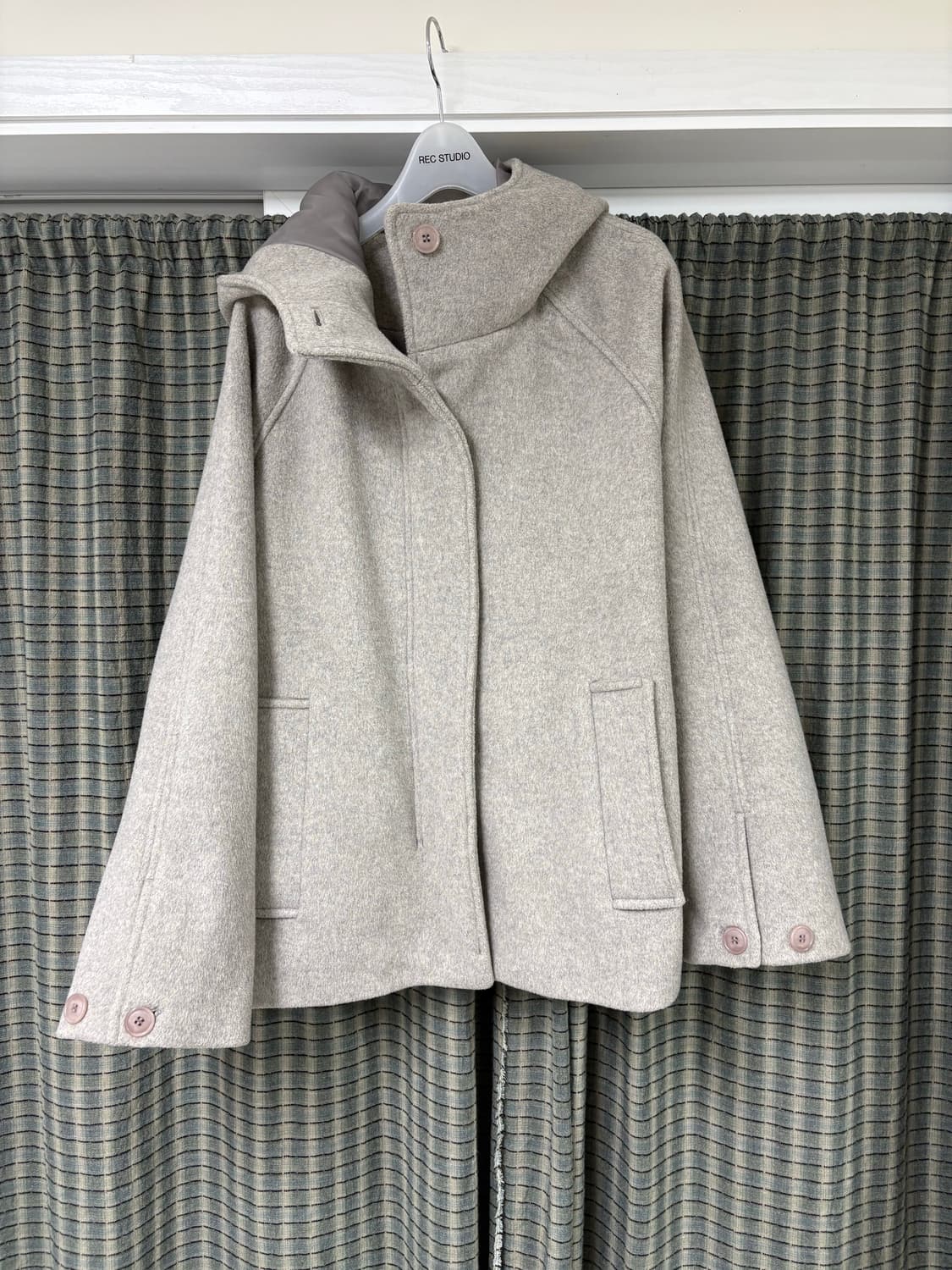 타입서비스 후드하프코트 차콜 상품이미지4