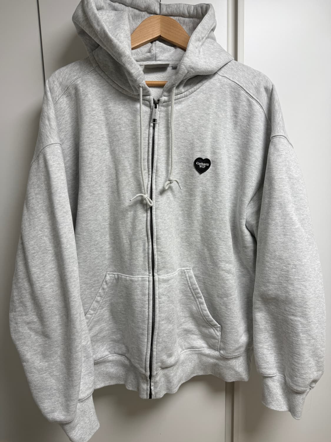 칼하트WIP 하트 후드집업 XL 애쉬 헤더 상품이미지1
