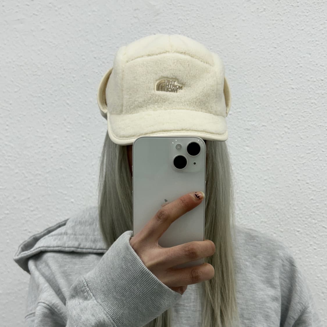 노스페이스 뽀글이 아이보리 군밤모자 상품이미지1