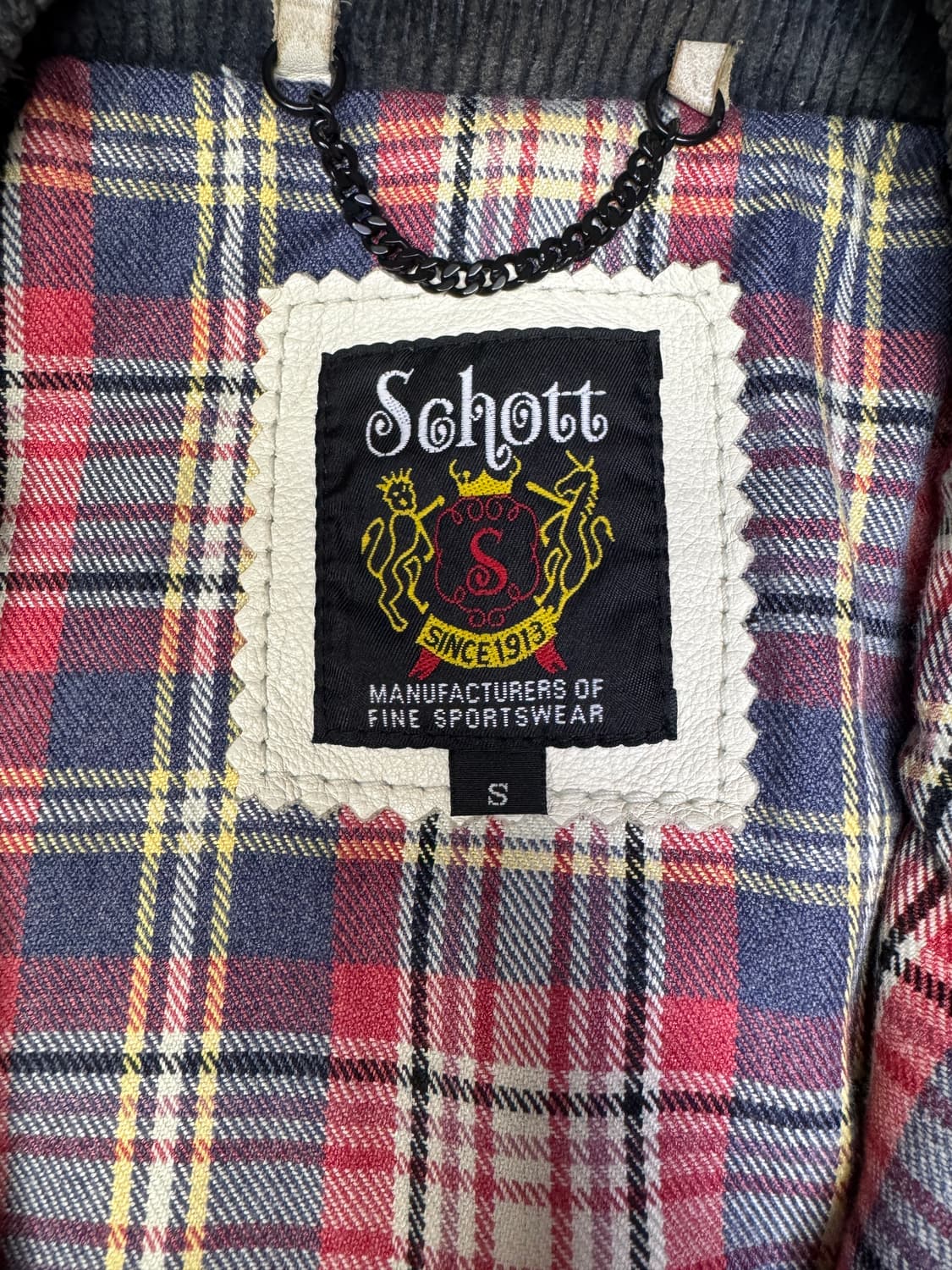 빈티지 90s 쇼트 Schott 화이트 라이더자켓 S 상품이미지4