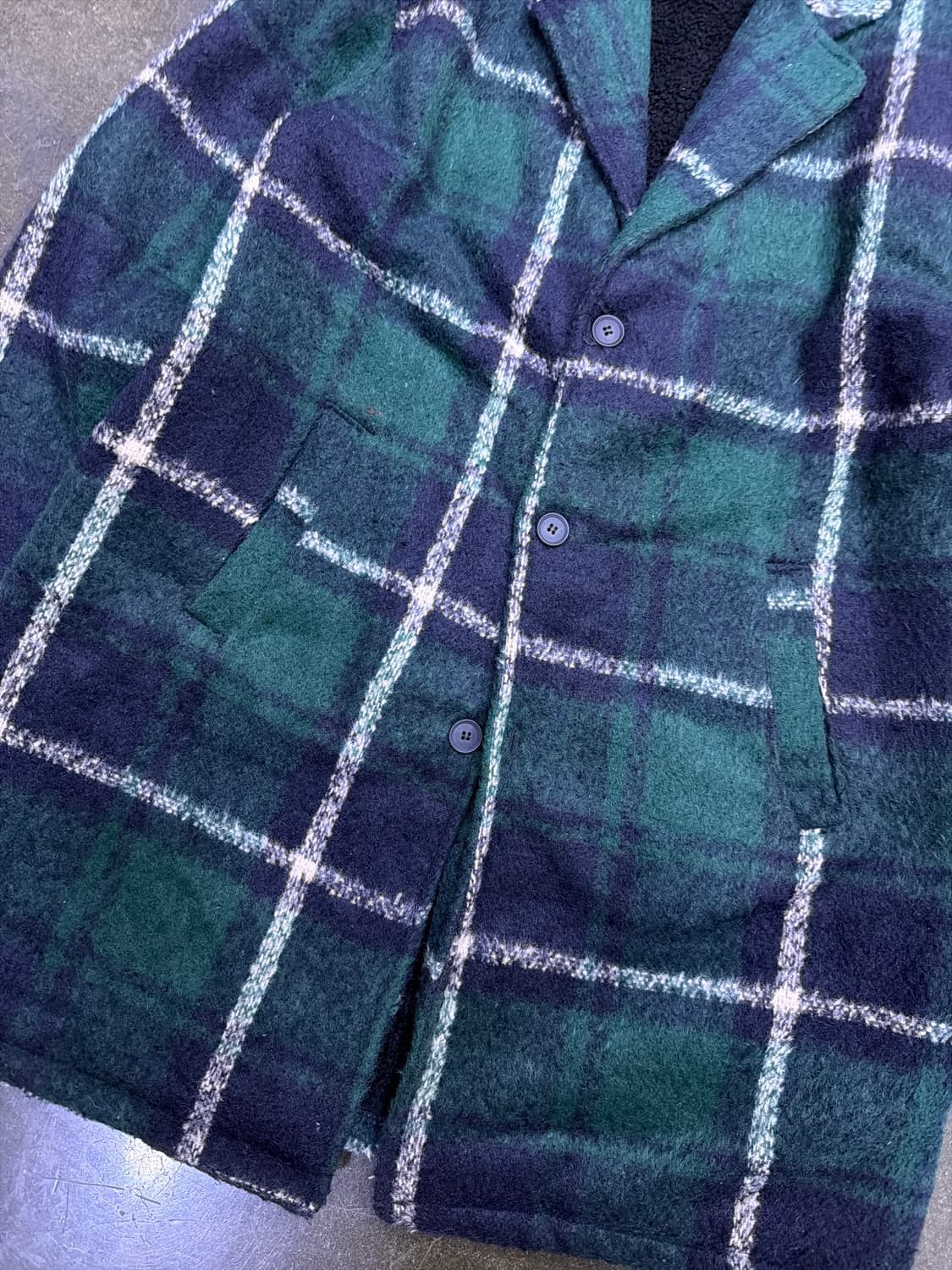 글로리 타탄체크 양털 안감 싱글코트 M 상품이미지4