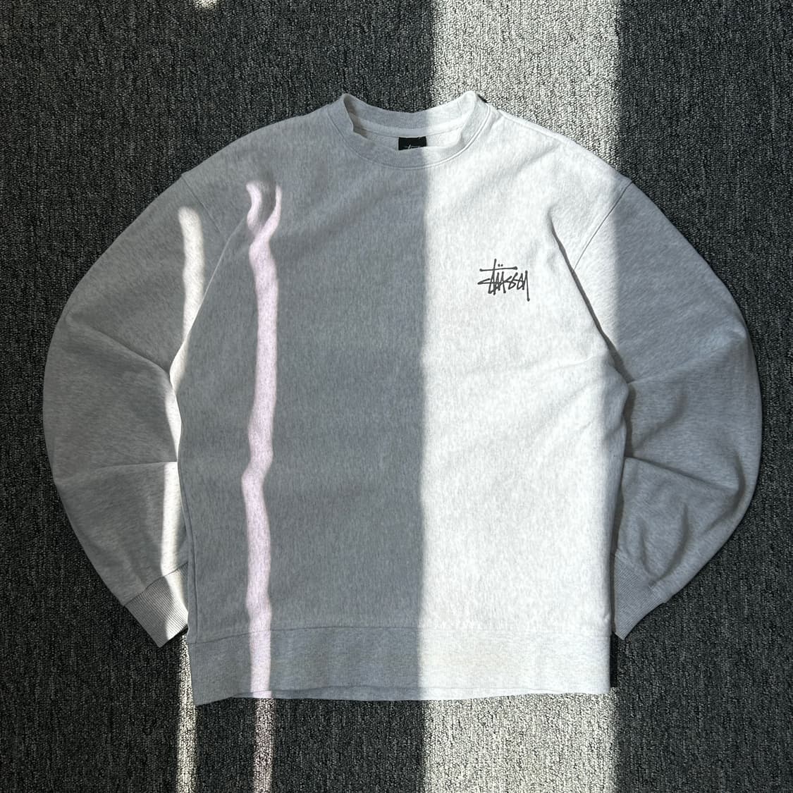 스투시 베이직 멜란지 빅로고 맨투맨 상품이미지1