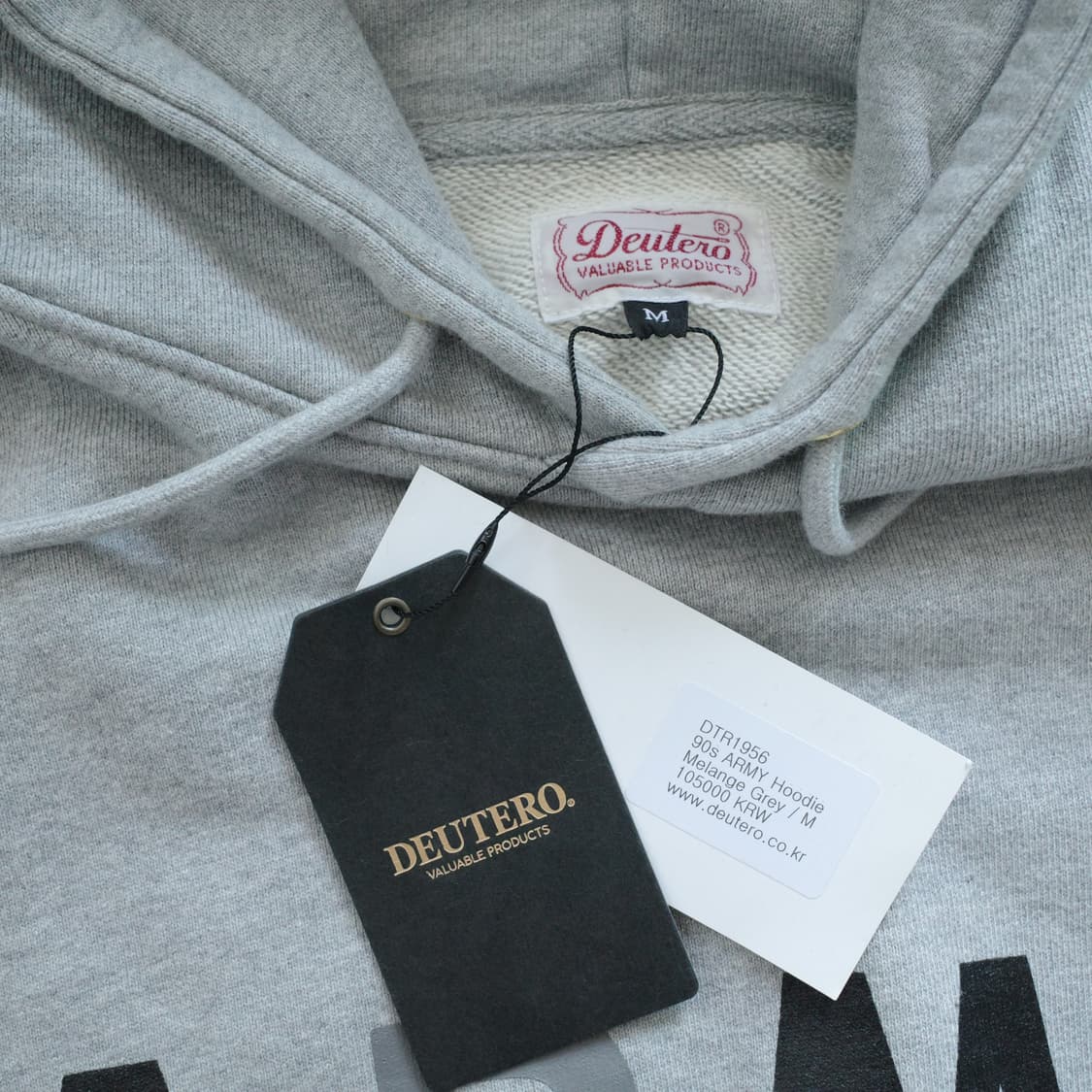 [Deutero] 듀테로 ARMY 후디 멜란지 그레이 (M)-새상품 상품이미지5